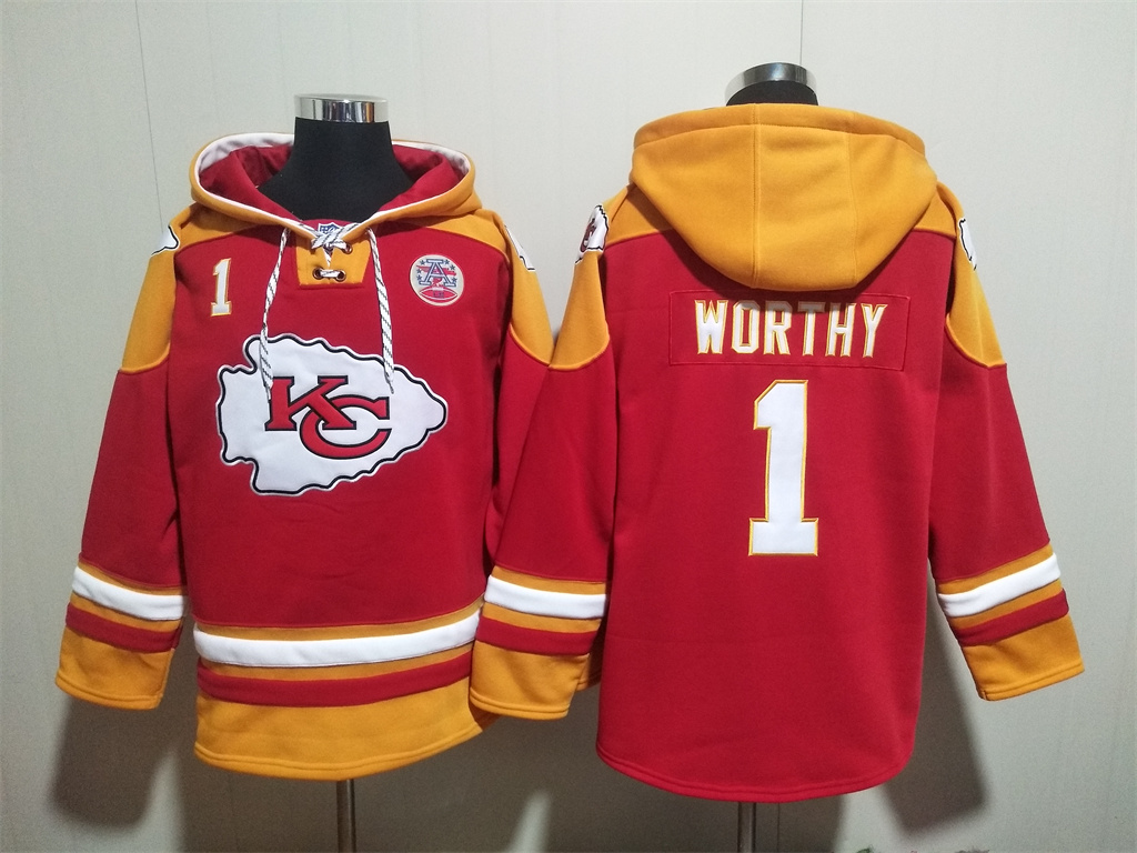 Kansas City Chiefs #1 Xavier Worthy Hoodies Sweatshirts with Customized Design Embroidered Jerseys->kansas city chiefs->NFL Jersey